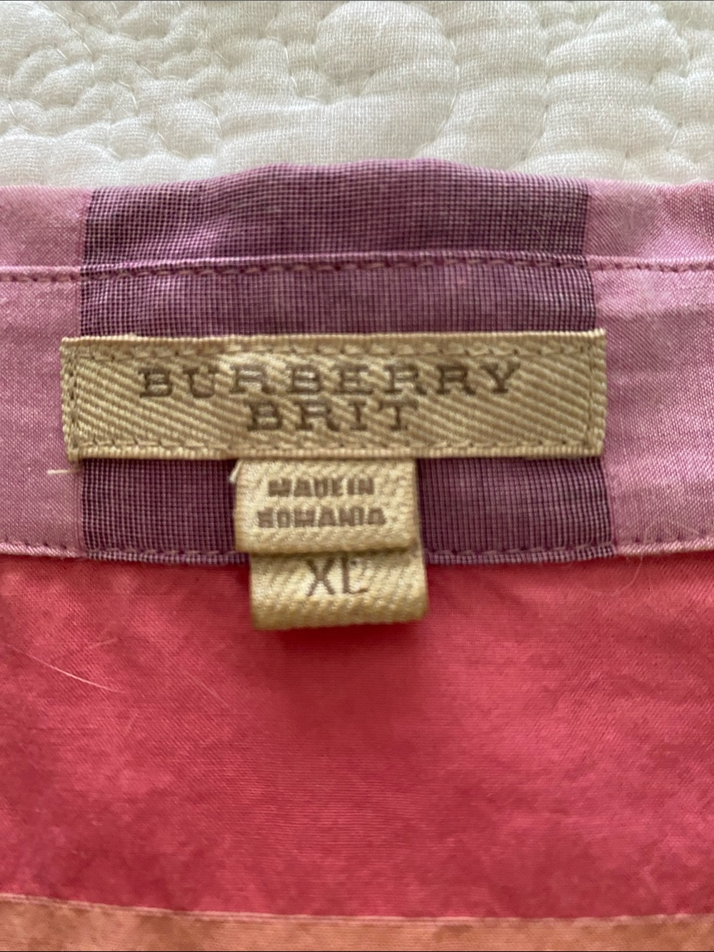 Burberry Brit Pink Nova Check Cotton Button Front Tunic Size XL - Picture 9 of 10
